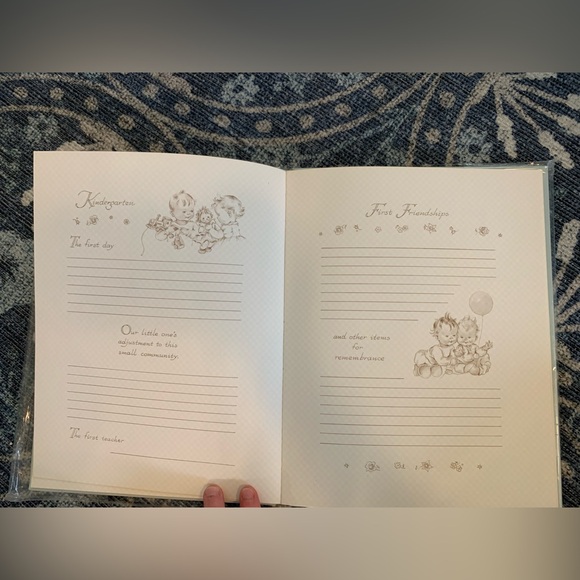 Vintage Baby Milestones book, scrapbook, light blue - Picture 12 of 14